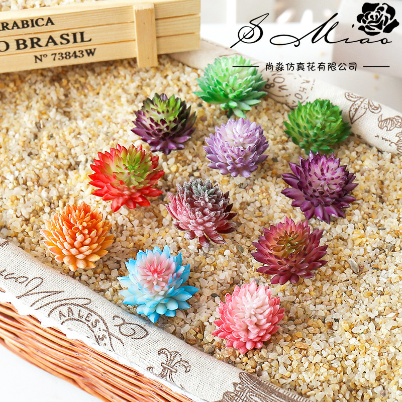 Succulent Arrangement Mini - Piante succulente artificiali floccate Mini fiore
