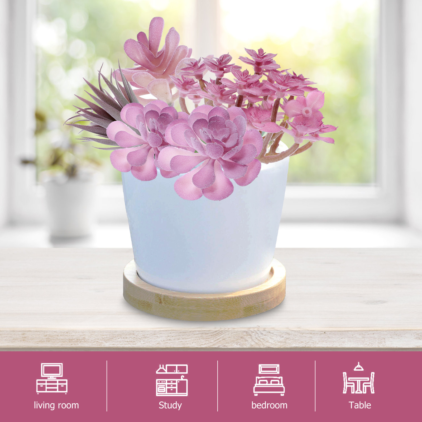 Succulent Arrangement Mini - 9 Piante Artificiali da Interno, Mini